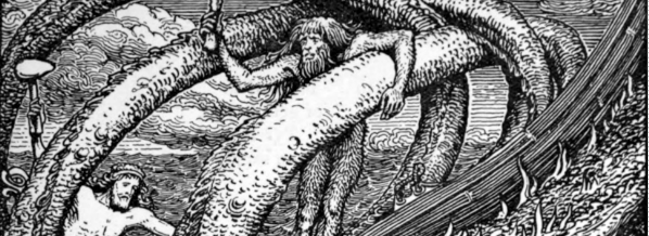 nordijska mitologija Tor i Himer pecaju