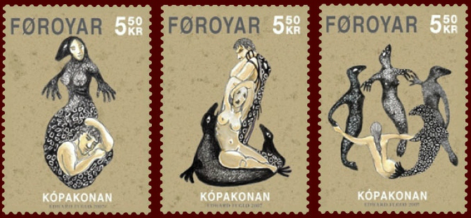 nordijska mitologija Selkie draugr Stamps 2